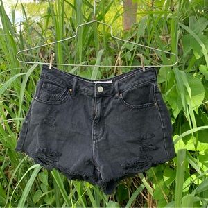 black high waisted pacsun festival shorts
